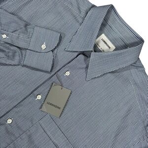 Lorenzini Italian Dress Shirt Mens 15.5 M Blue Striped Luxury Made Italy NWT